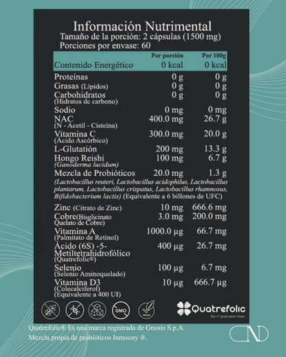 Inmoony ® – Salud Inmunológica y Vaginal NAC, Probióticos, Quatrefolic & Reishi NYOS