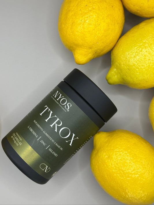 Tyrox ® – Apoyo Avanzado para Tiroides Fórmula con L-Tirosina, Selenio, Hierro y Yodo NYOS