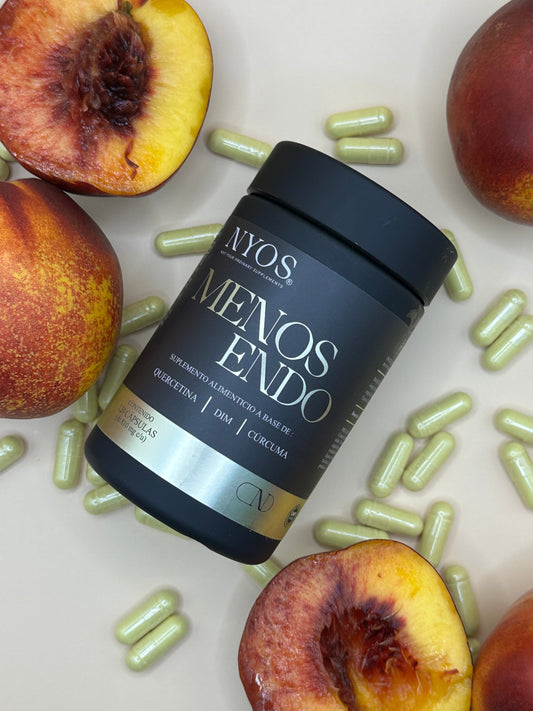 Menos Endo® – Apoyo Integral para Endometriosis y Dominancia Estrogénica NAC, DIM, Curcumina y Quercetina NYOS