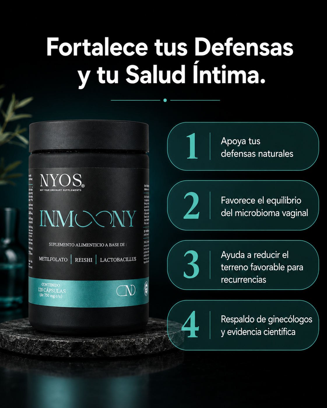 Inmoony® | Suplemento para VPH, Cándida y Herpes Recurrente